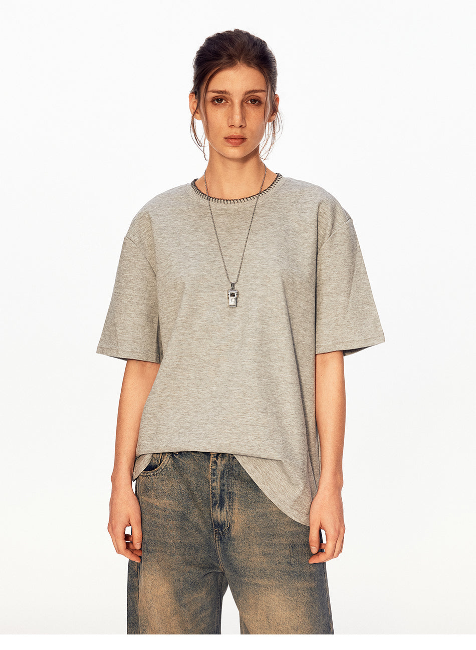 MADWITCH CURVED STITCH KNIT TEE #AW26087