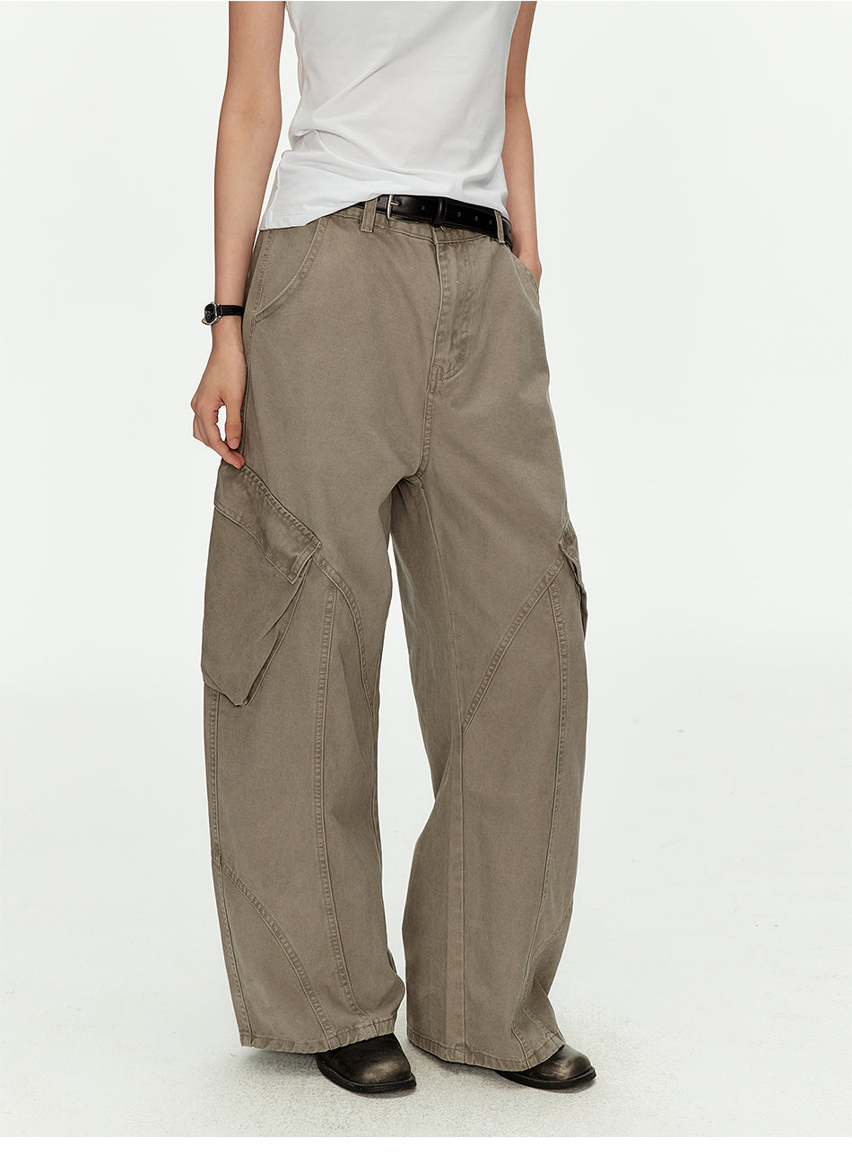 MADWITCH VINTAGE WASHED CURVED CARGO PANTS #K701