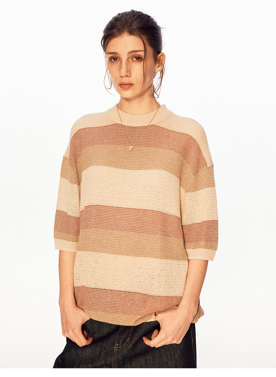 MADWITCH VINTAGE STRIPE QUARTER SLEEVE TEE #27509