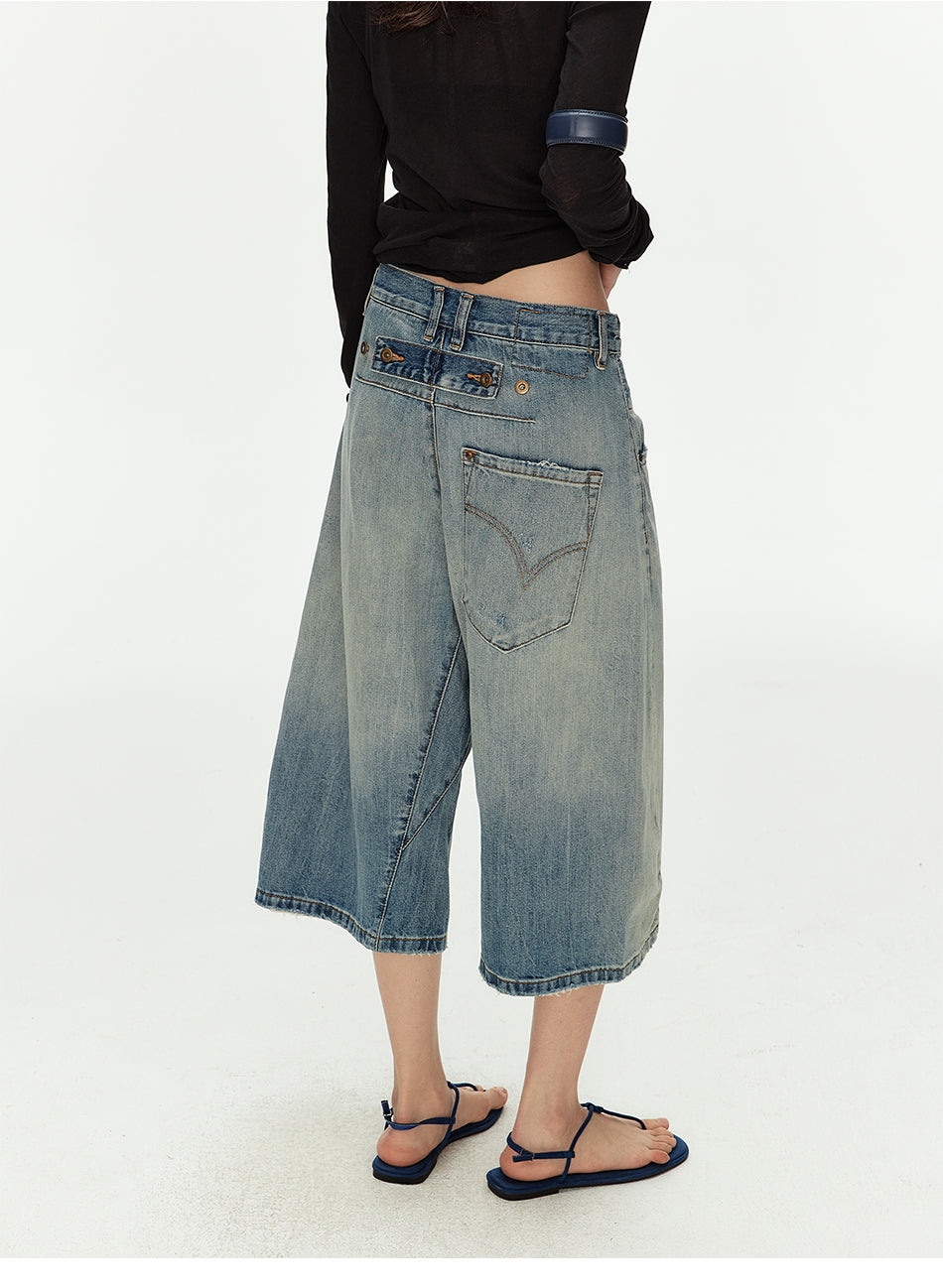 MADWITCH PARIS BUCKLE WASHED JEANS #CK9819D