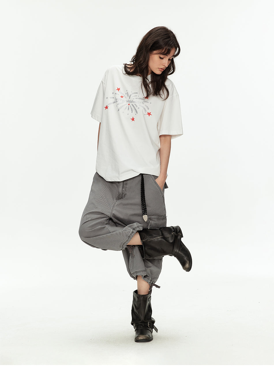 MADWITCH SPARKLE PRINT RELAXED TEE #M2021