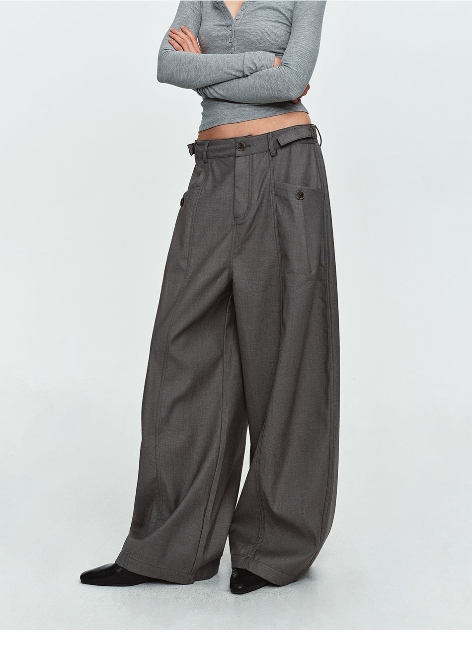 MADWITCH ADJUSTABLE TAILORED WIDE-LEG TROUSERS #26203