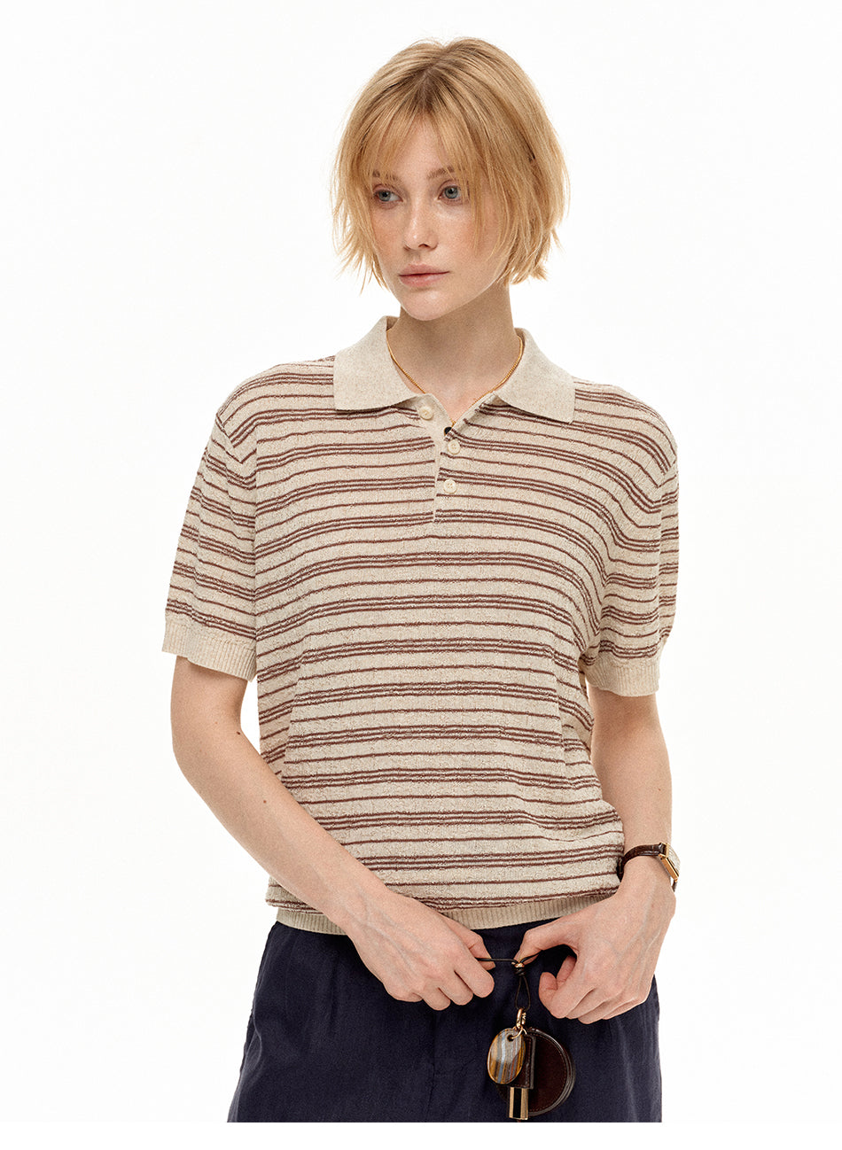 MADWITCH LINEN STRIPE POLO #86138