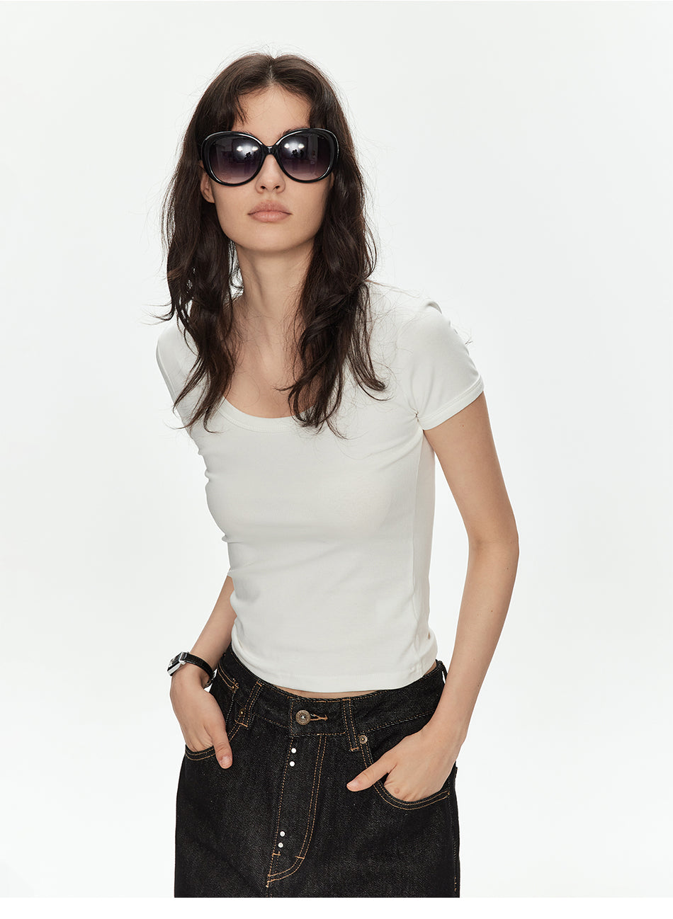 MADWITCH U-NECK FITTED TEE #L0208