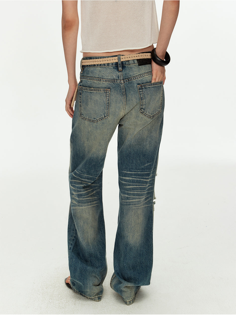 MADWITCH VINTAGE WHISKER FLARE JEANS #GPC5611
