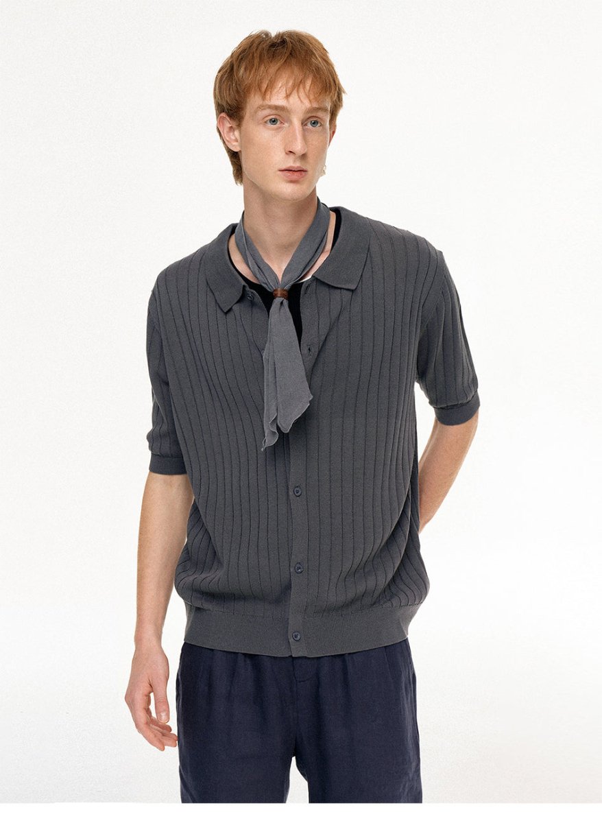 MADWITCH RIBBED POLO RELAXED TEE AB1170 - MadWitch Store