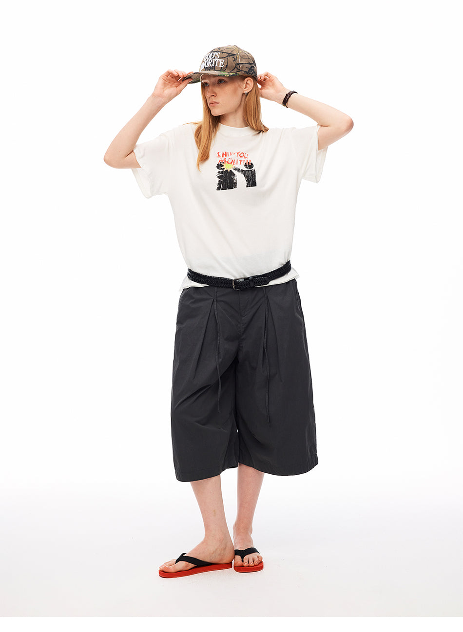 MADWITCH DISTRESSED SLOGAN SILHOUETTE GRAPHIC TEE #TC137
