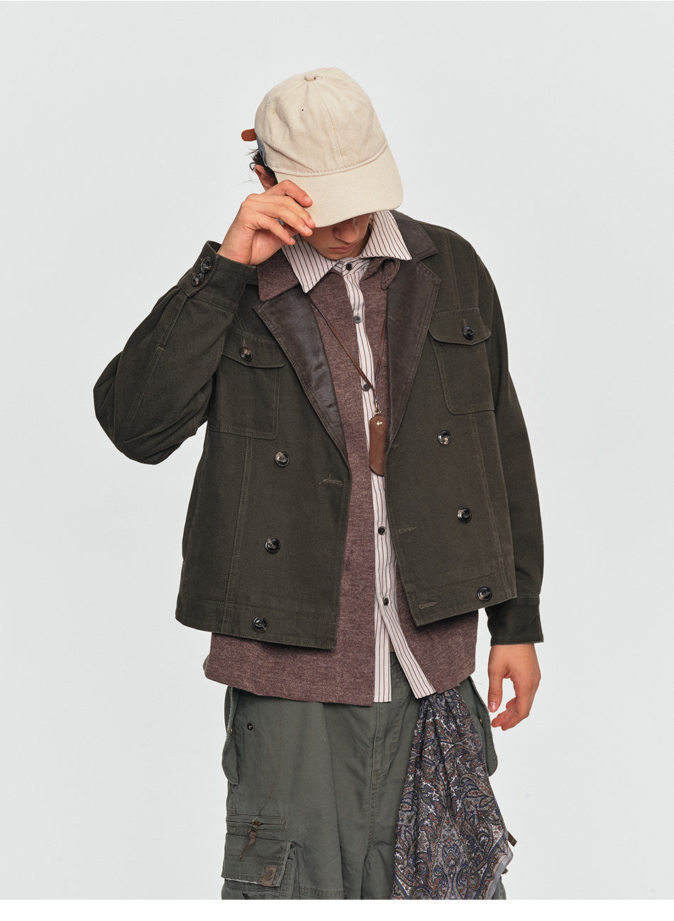 MADWITCH CONTRAST-COLLAR RELAXED UTILITY JACKET #2609WT6101