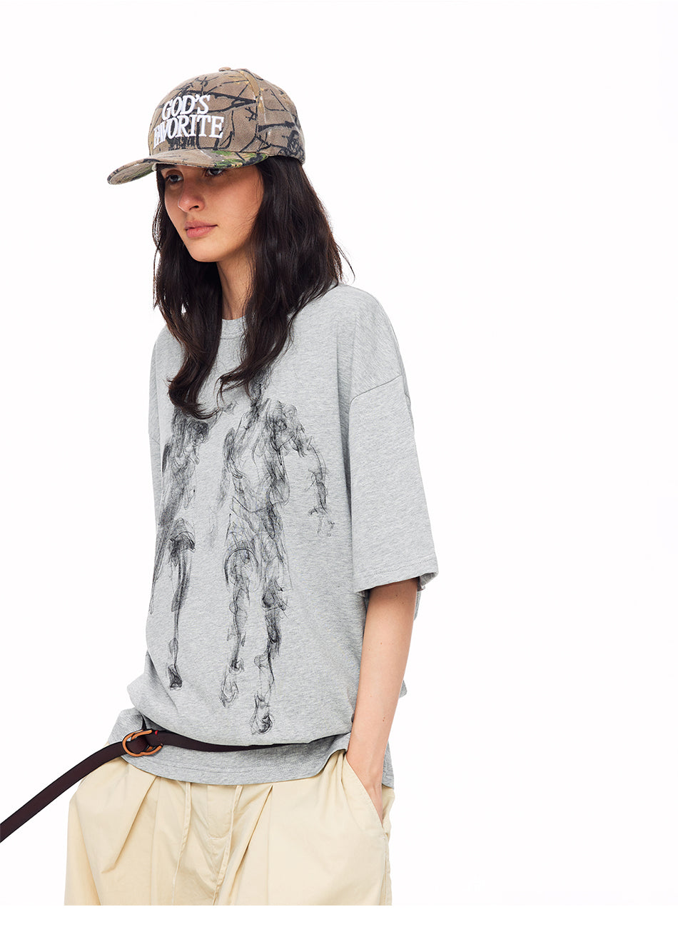 MADWITCH VINTAGE SMOKE CHARACTER GRAPHIC TEE #3265