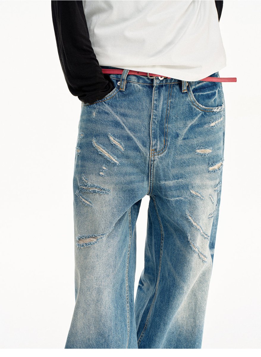 MADWITCH VINTAGE DISTRESSED LOOSE JEANS CK5609 - MadWitch Store