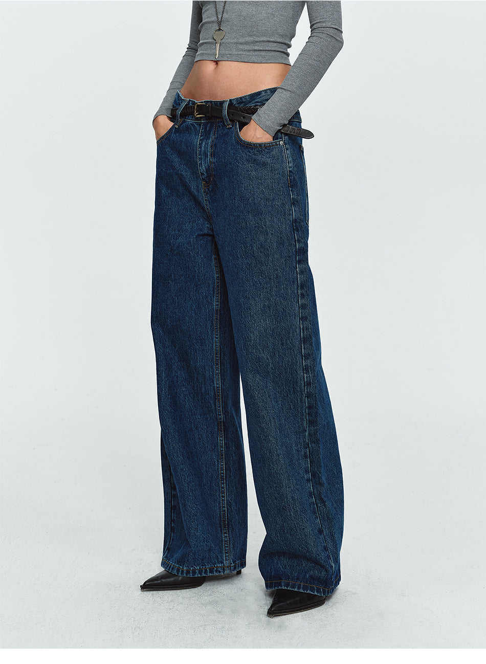 MADWITCH CLASSIC WASHED RELAXED WIDE-LEG JEANS #G60075
