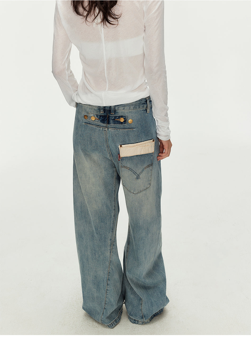 MADWITCH DECONSTRUCTED PARIS BUCKLE JEANS #MC2605