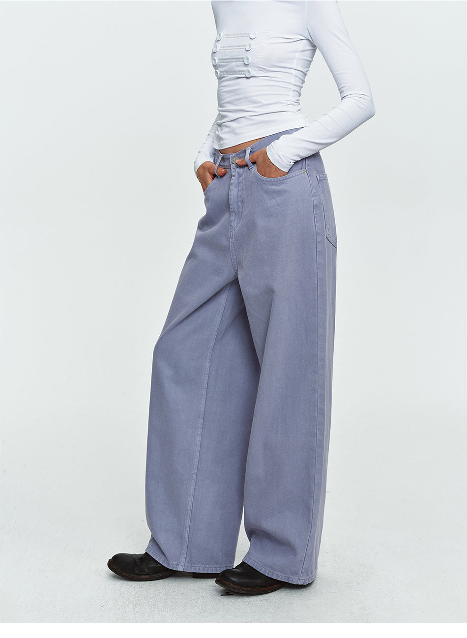 MADWITCH LAVENDER-WASH WIDE-LEG JEANS #A646