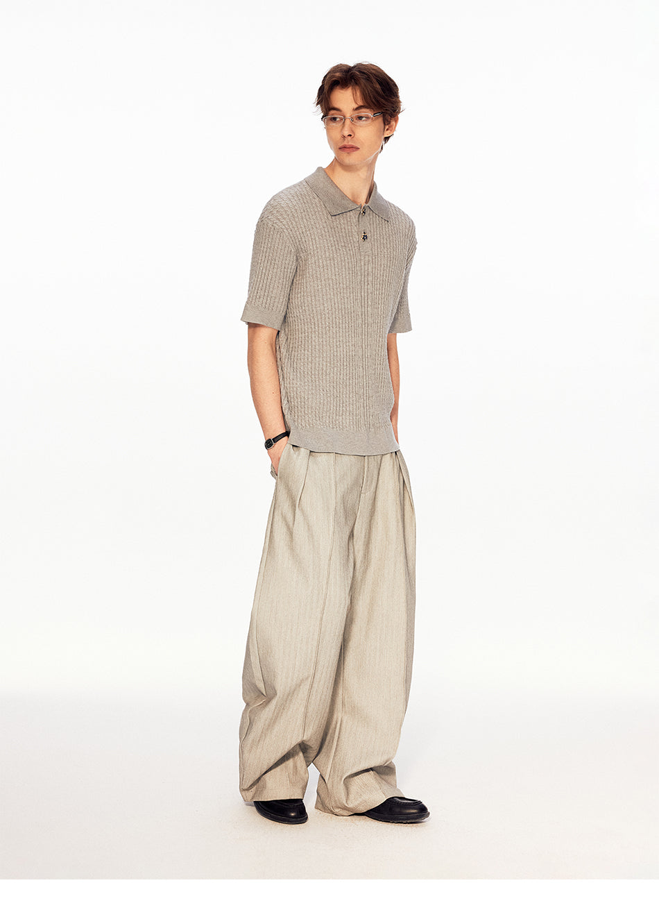 MADWITCH CABLE RIBBED POLO TEE #3011