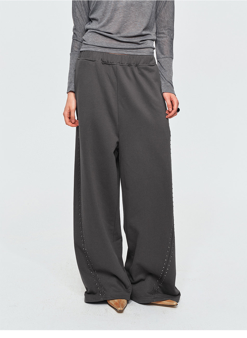 MADWITCH STUDDED WIDE-LEG SWEATPANTS #C1028