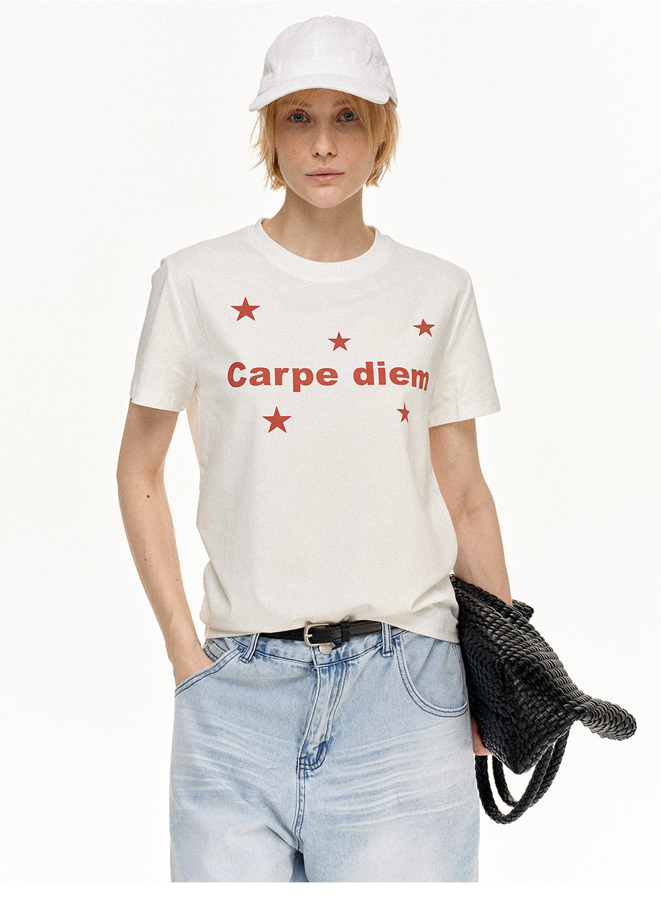 MADWITCH STAR PRINT LOOSE TEE #RT60