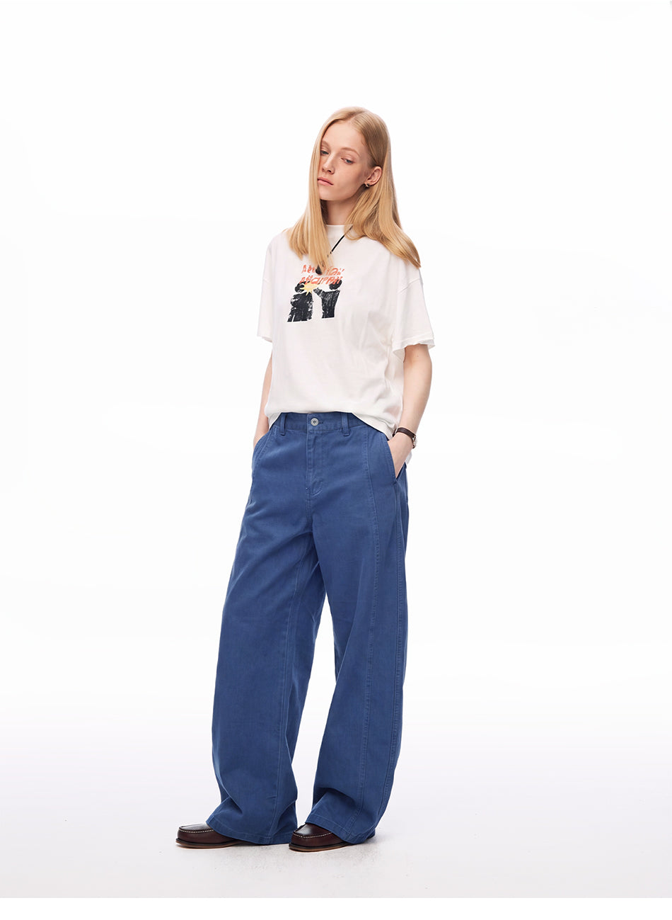 MADWITCH PLAID-PANEL SEAMED WIDE-LEG TROUSERS #2605KZ3012