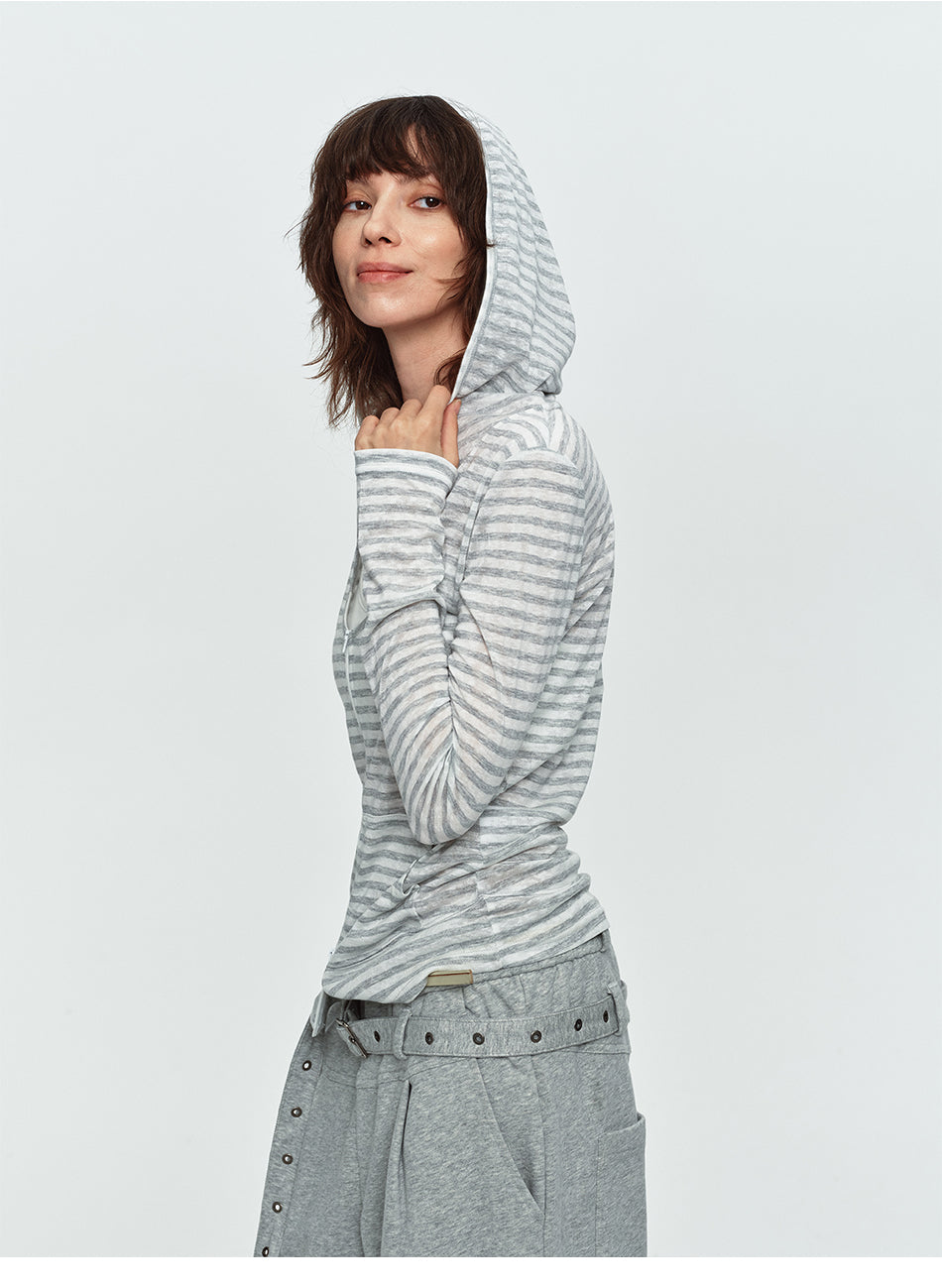 MADWITCH TENCEL HOODED STRIPE JACKET #G2026173