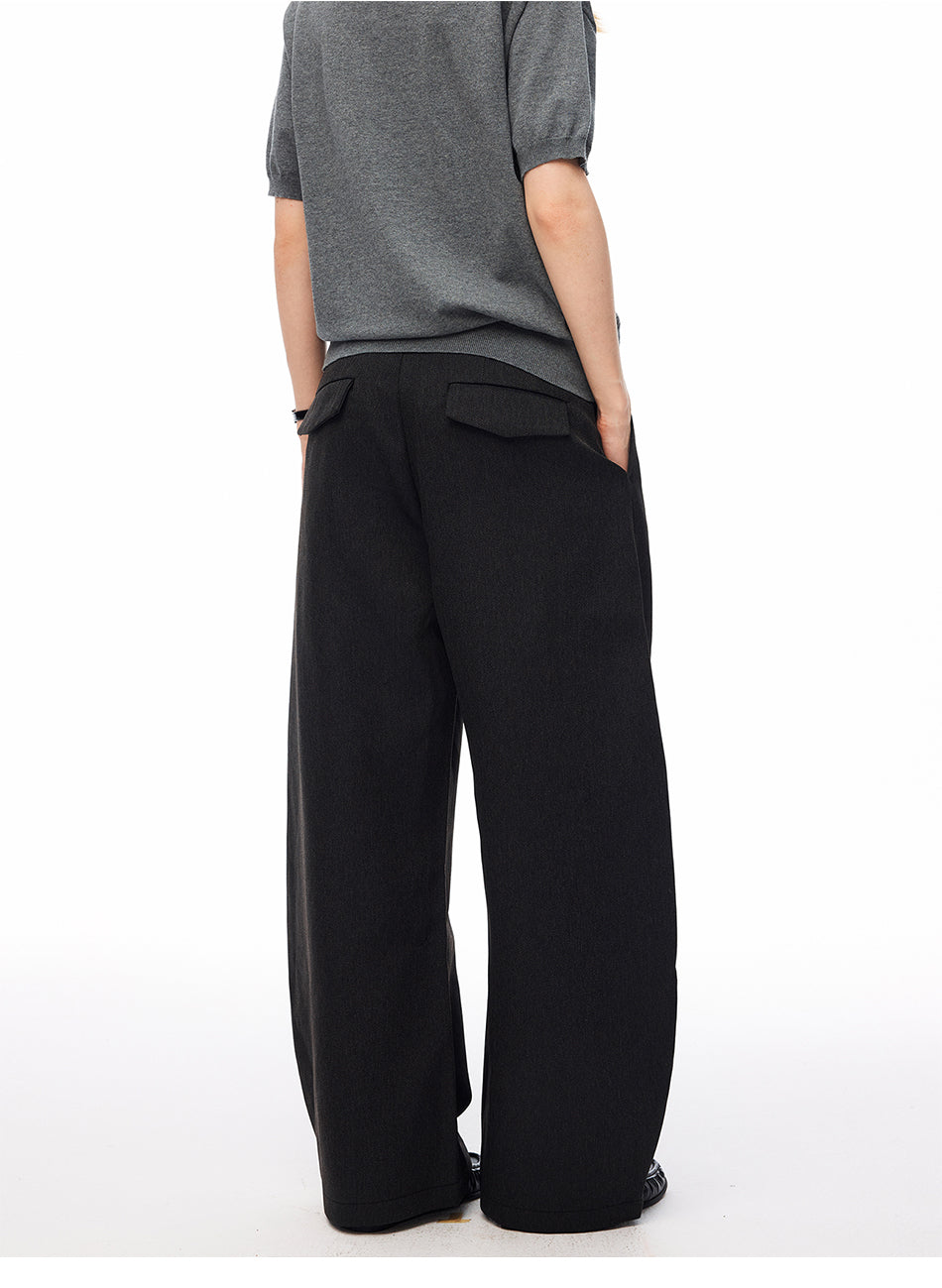 MADWITCH VINTAGE DOUBLE-PLEATED WIDE-LEG TROUSERS #CK61011