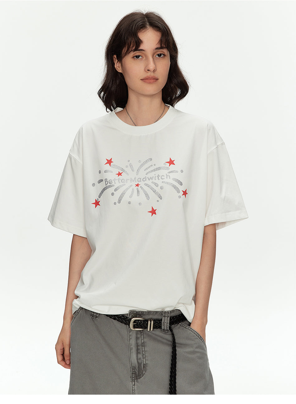 MADWITCH SPARKLE PRINT RELAXED TEE #M2021