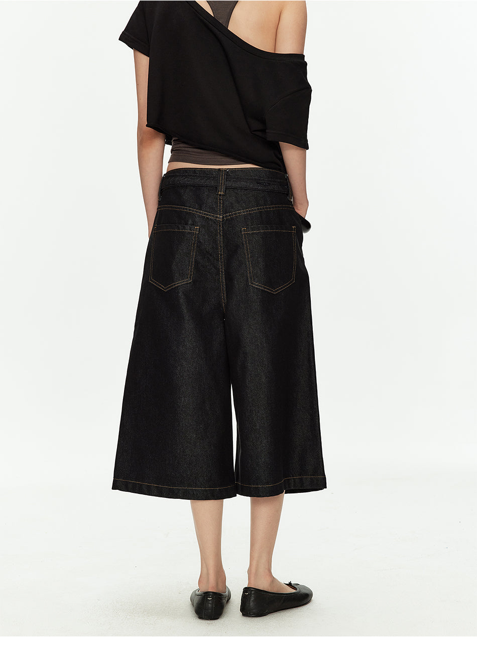 MADWITCH RAW BLACK CROP JEANS #8633