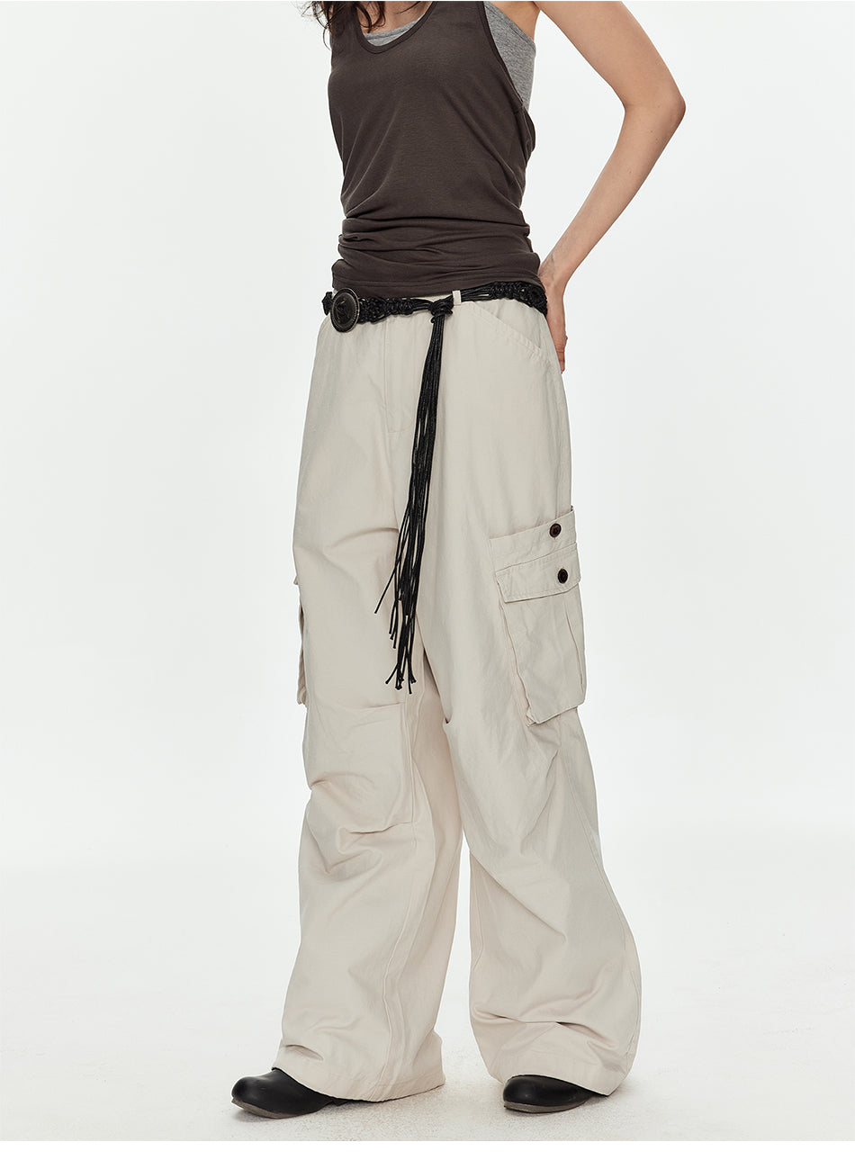 MADWITCH LYCELL BLEND LOOSE CARGO PANTS #CK6995