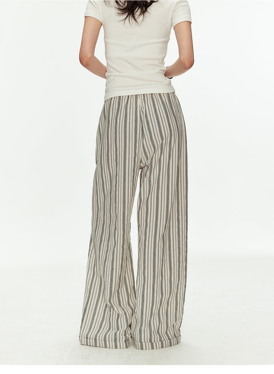 MADWITCH LINEN STRIPE WIDE PANTS #CK61018