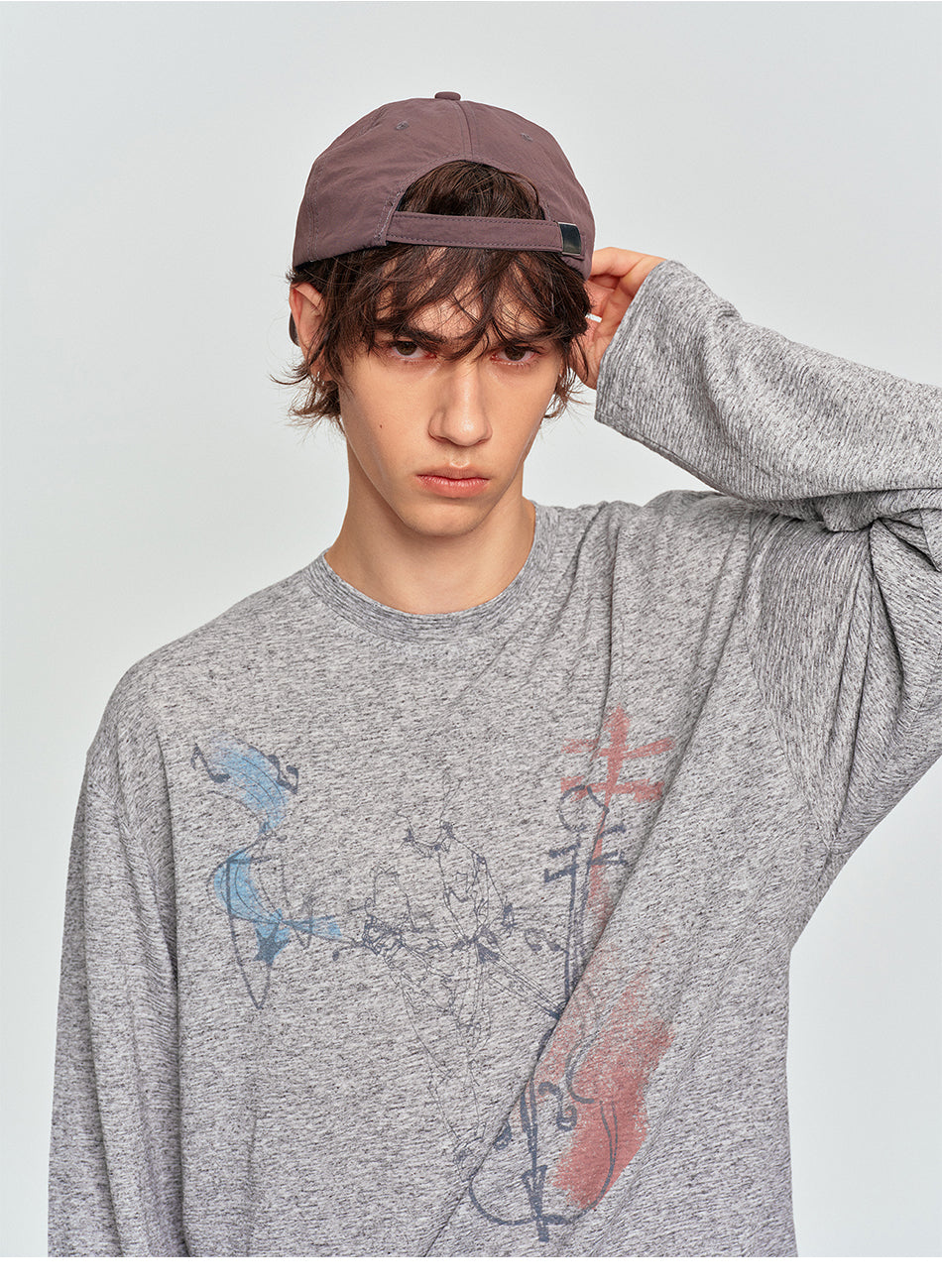 MADWITCH VIOLIN GRAPHIC LONG TEE #2605TX7036