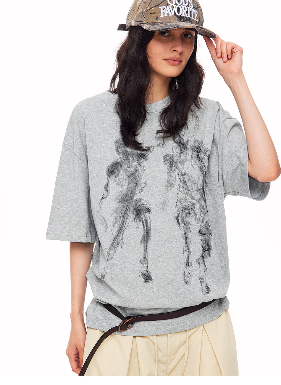 MADWITCH VINTAGE SMOKE CHARACTER GRAPHIC TEE #3265