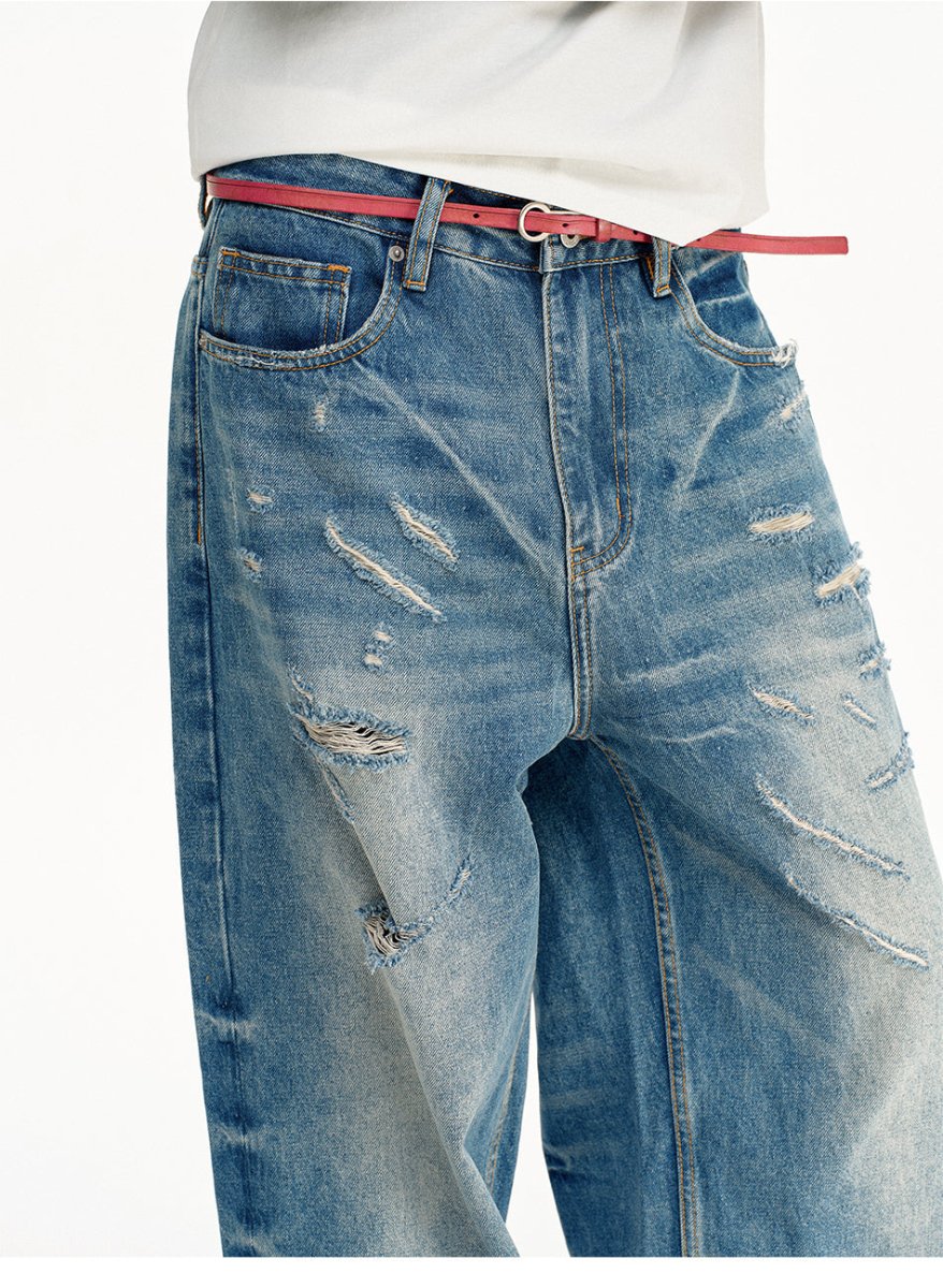 MADWITCH VINTAGE DISTRESSED LOOSE JEANS CK5609 - MadWitch Store