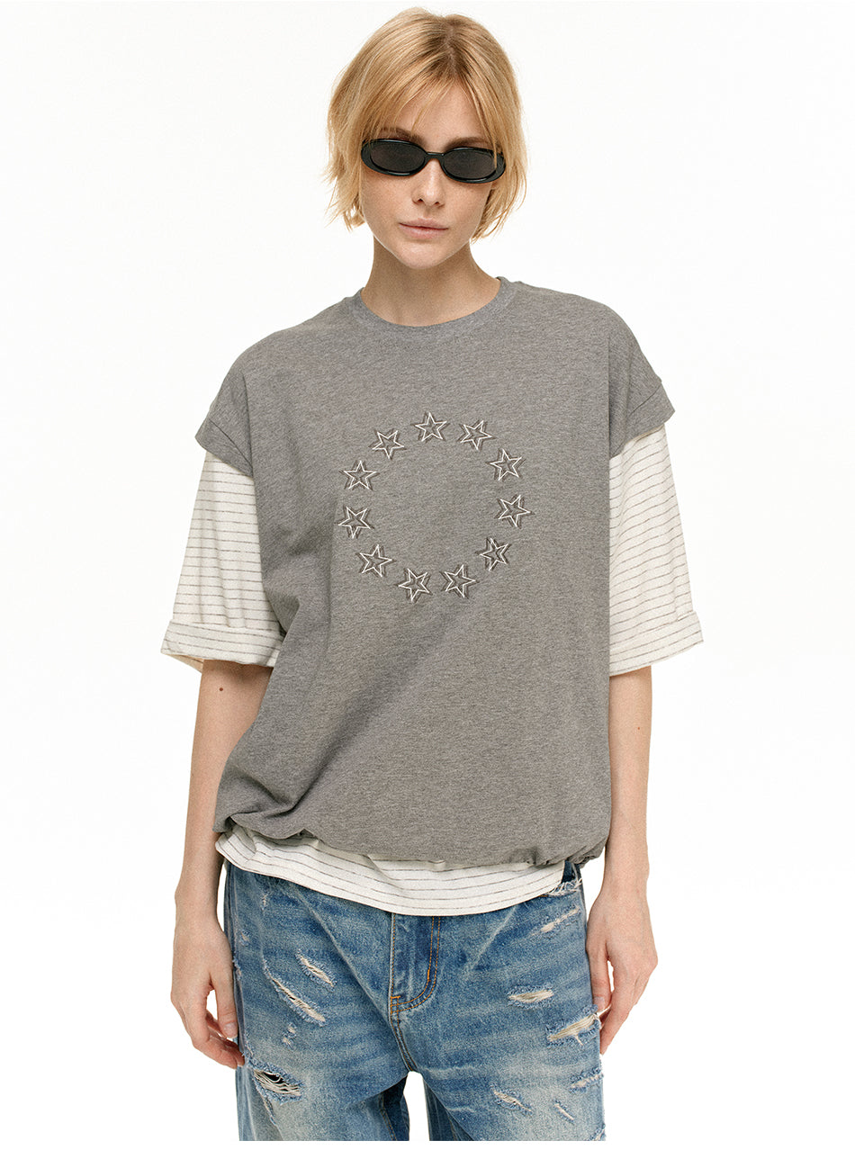 MADWITCH FAUX LAYER STAR TEE #T636