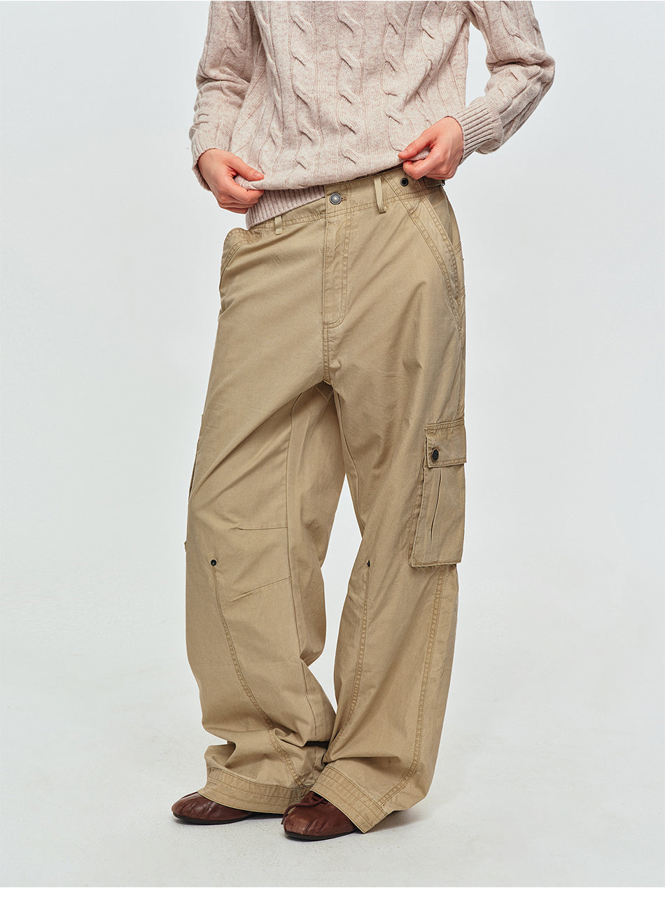 MADWITCH PANELED MULTI-POCKET CARGO PANTS #CK61019