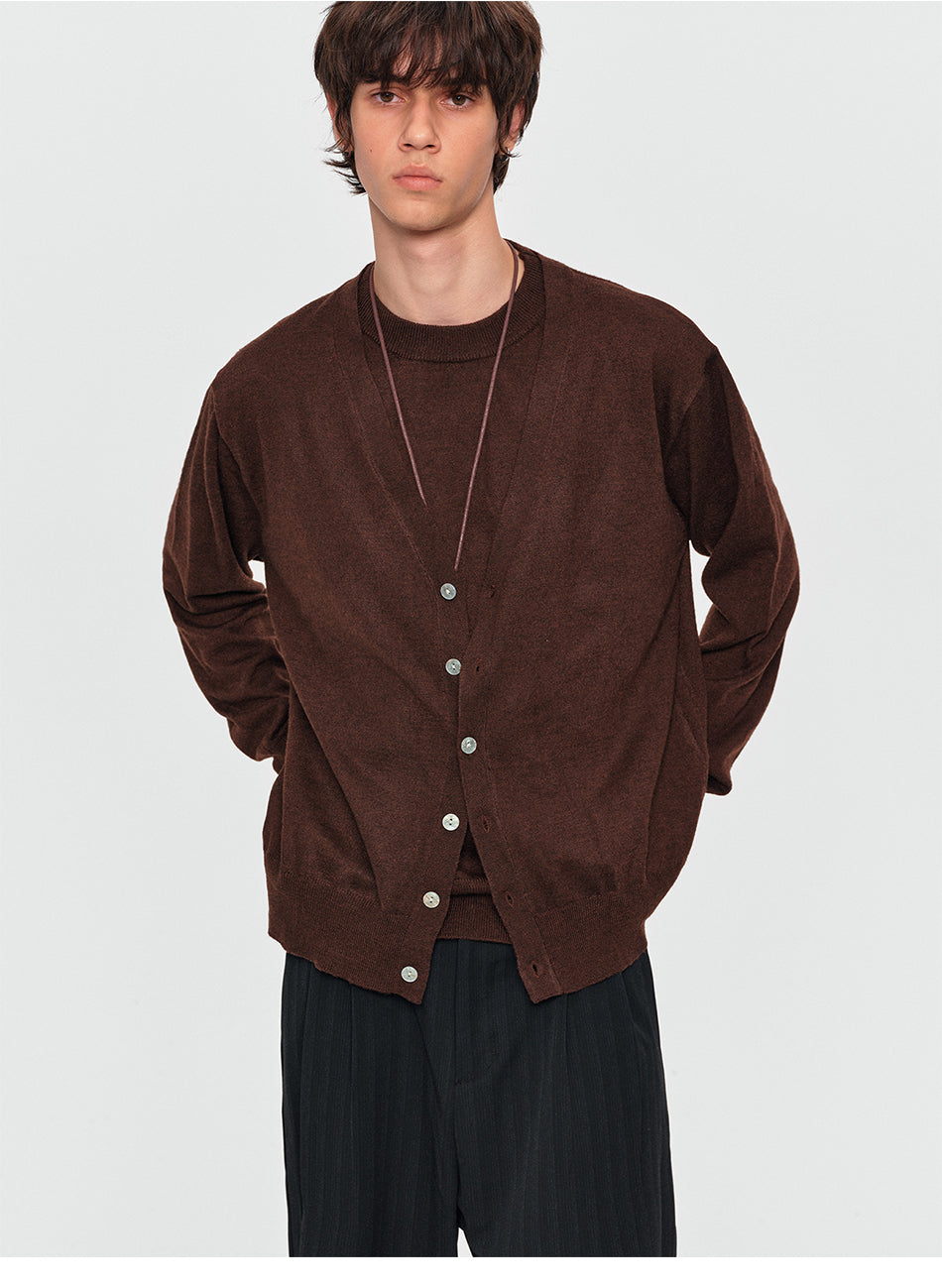 MADWITCH FAKE-TWO-PIECE KNIT SWEATER #MY2602