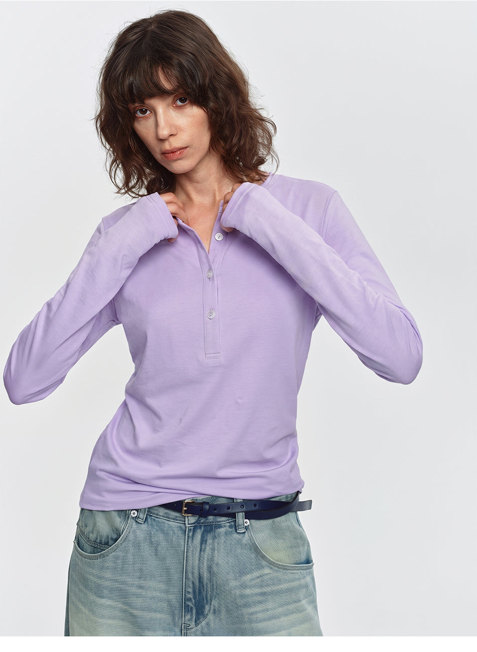 MADWITCH LIGHTWEIGHT LYOCELL-BLEND HENLEY SHIRT #TC155N