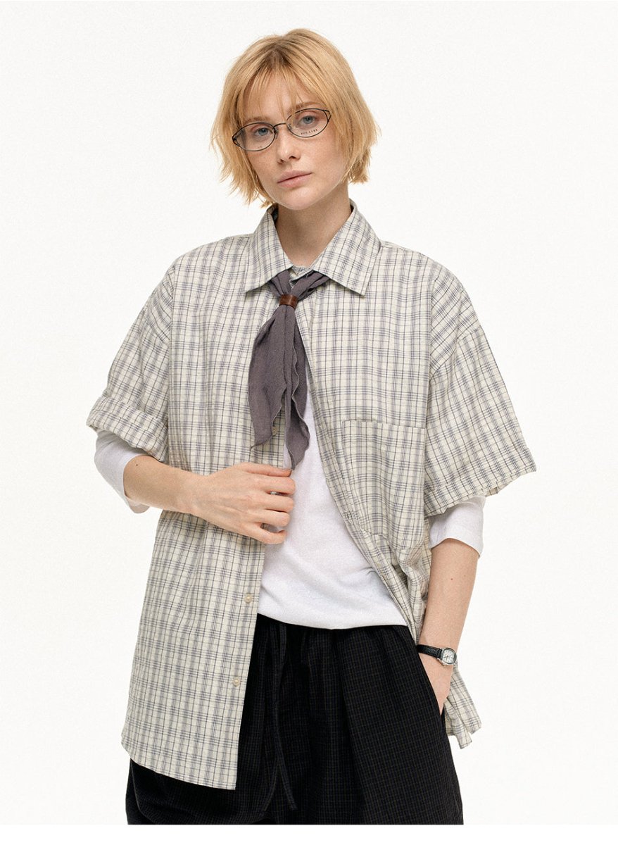 MADWITCH VINTAGE PLAID RELAXED SHIRT 26007 - MadWitch Store