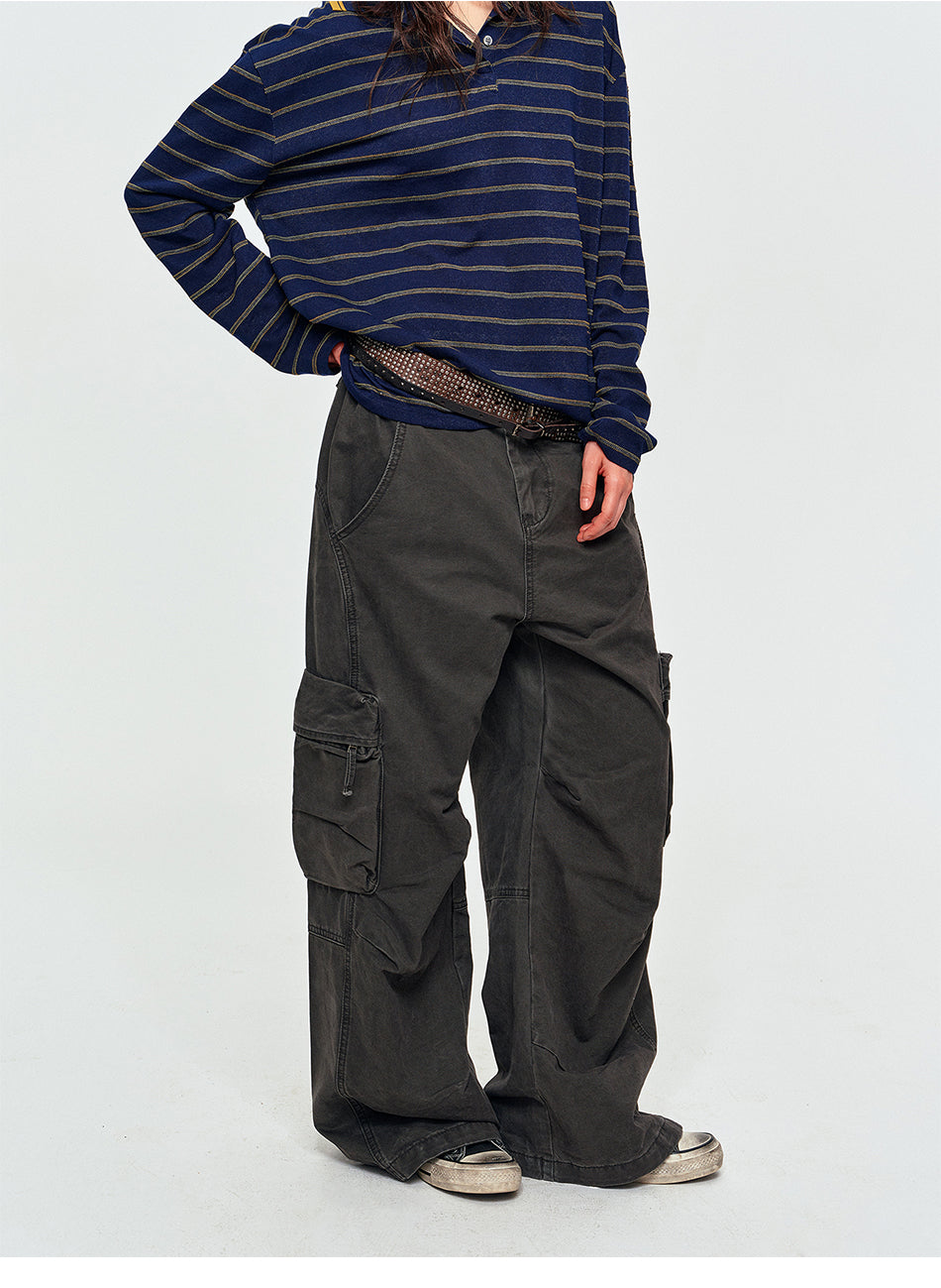MADWITCH WASHED MULTI-POCKET CARGO PANTS #Z072