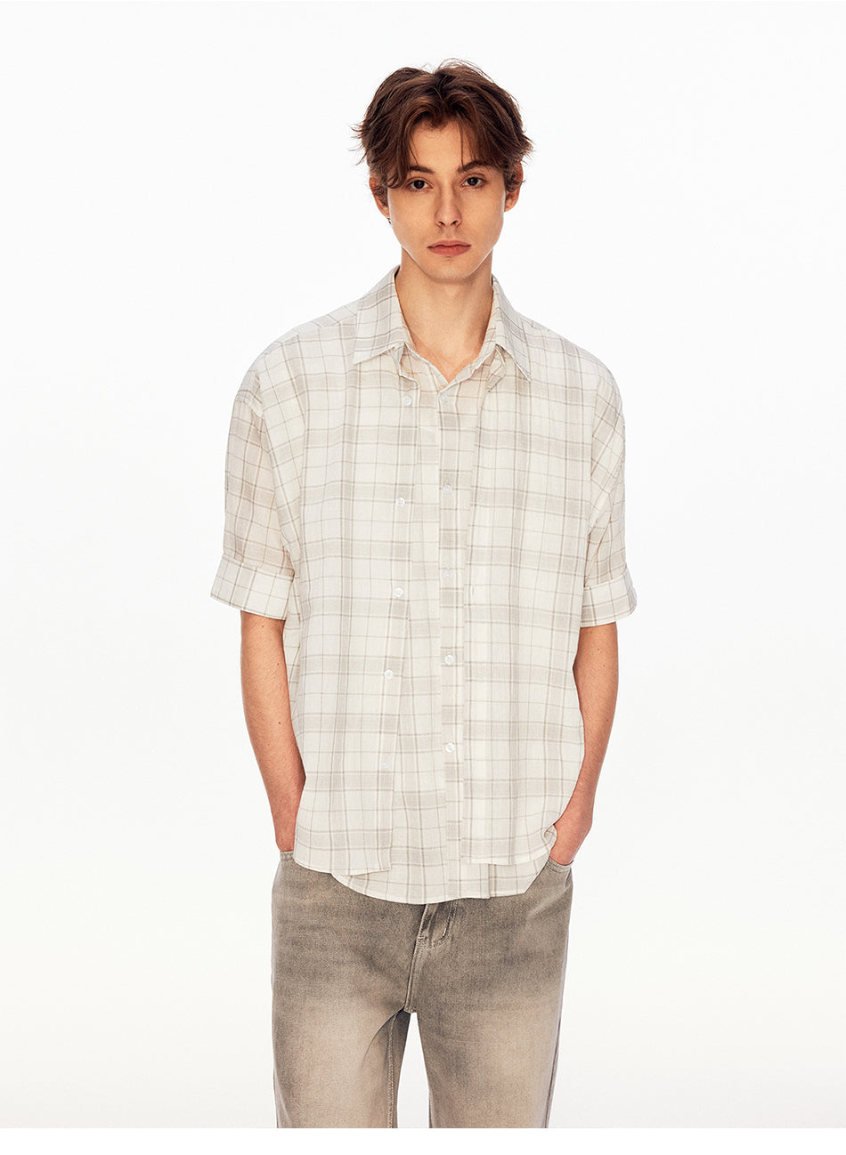 MADWITCH VINTAGE PLAID COLLAR SHIRT #26049