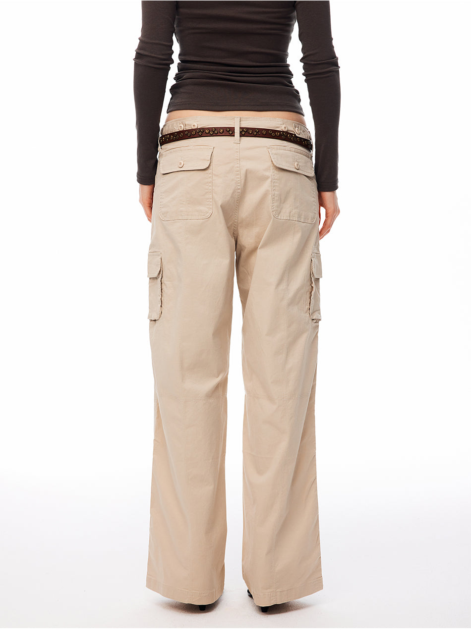 MADWITCH MULTIPOCKET CARGO WIDE-LEG PANTS #CN61010