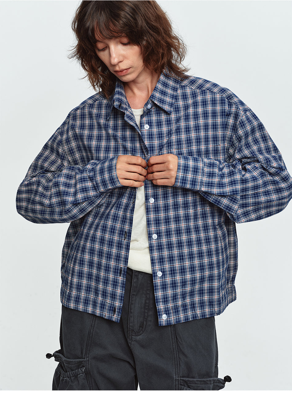 MADWITCH CROPPED OVERSIZED PLAID OVERSHIRT #AM26801