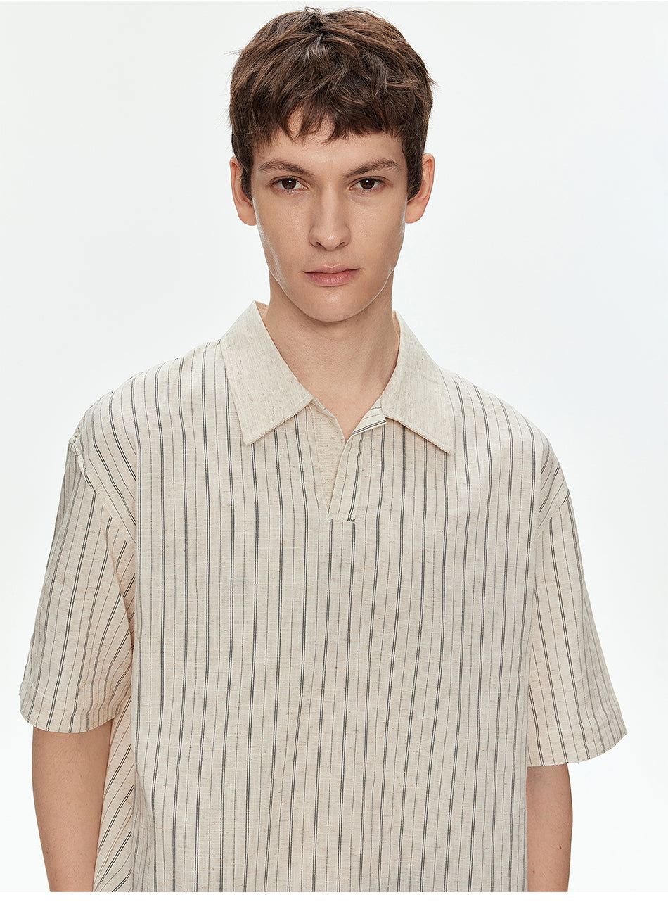 MADWITCH CUBA COLLAR STRIPE SHIRT #C2646C26