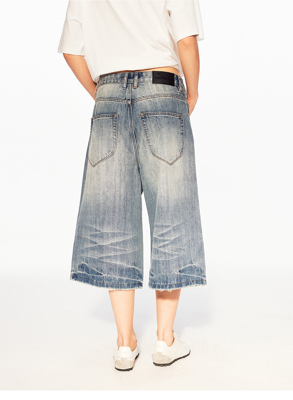 MADWITCH VINTAGE WASHED CAPRI JEANS #MC2603D