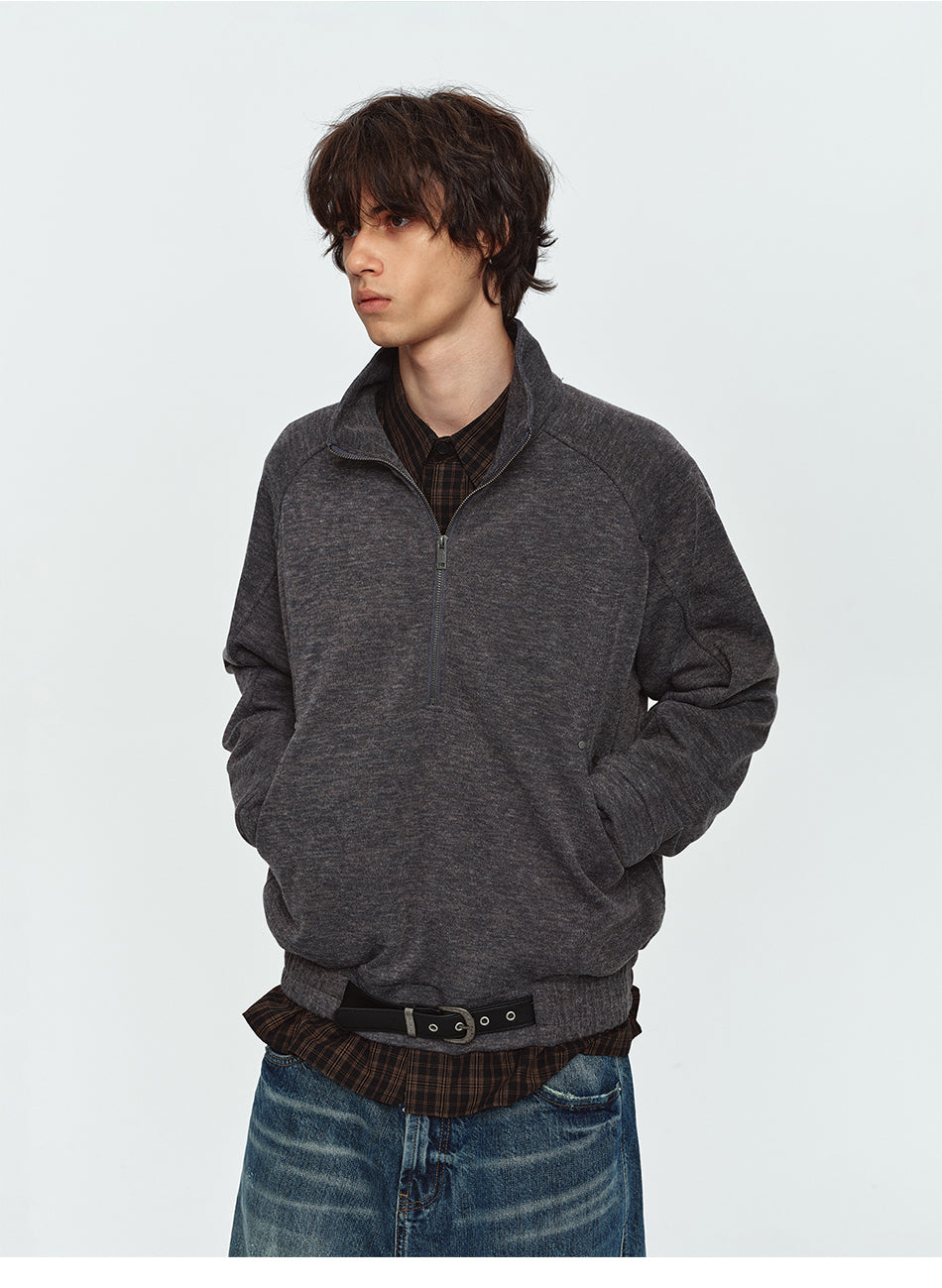 MADWITCH TEXTURED HALF-ZIP RAGLAN PULLOVER SWEATSHIRT #991561
