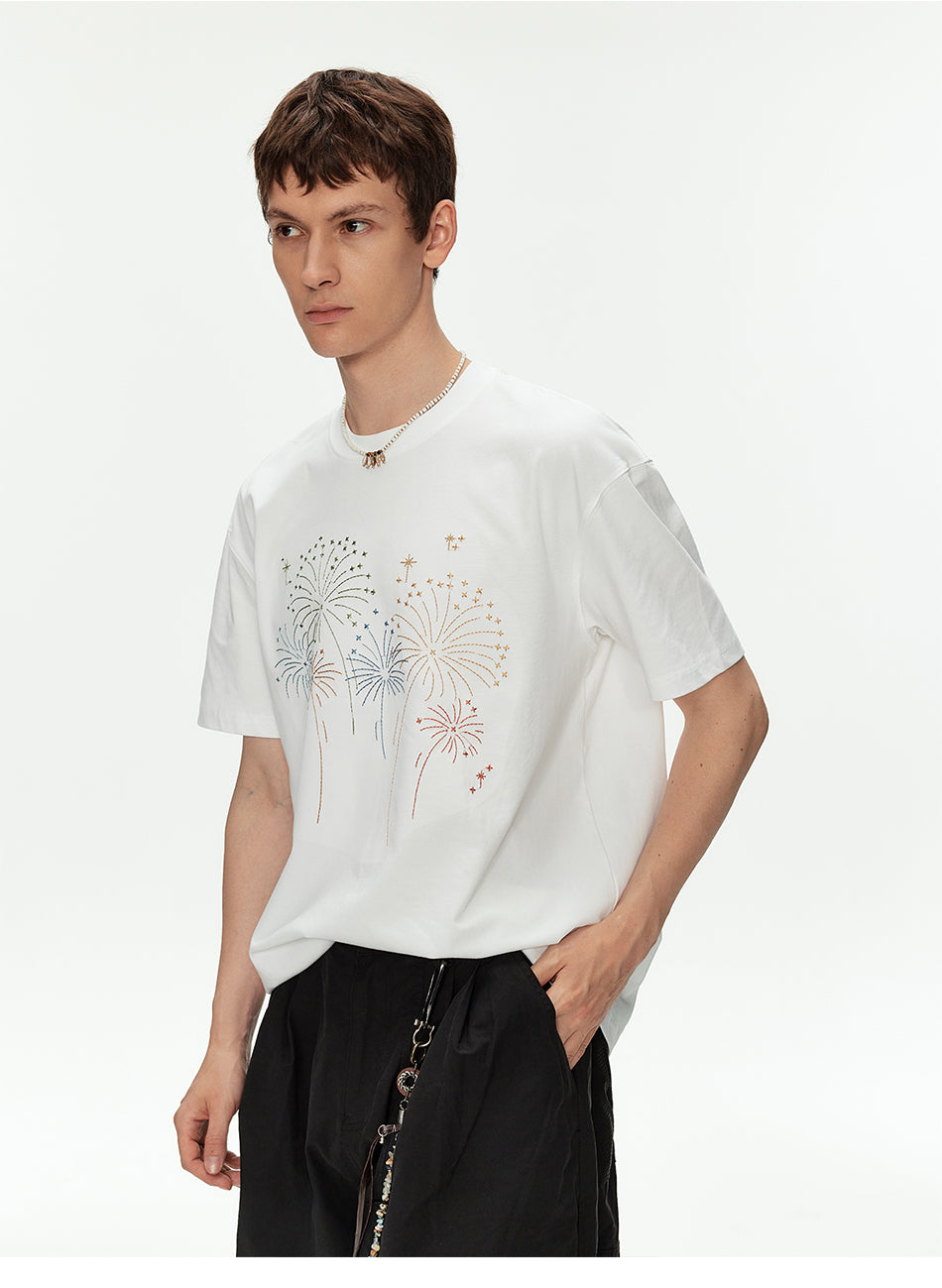 MADWITCH FIREWORK EMBROIDERED VINTAGE T SHIRT #991325
