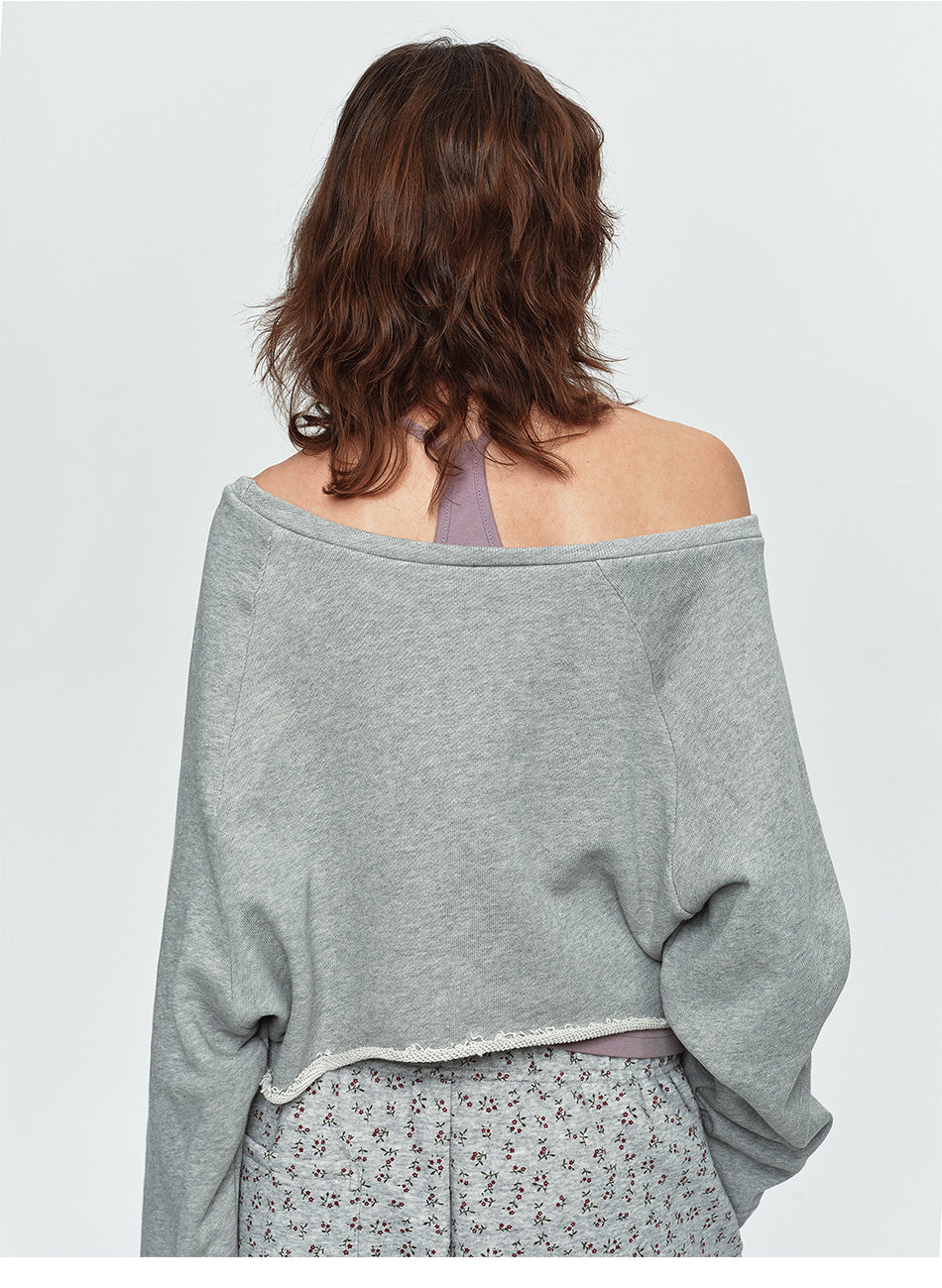 MADWITCH RAW-HEM ONE-SHOULDER CROPPED SWEATSHIRT #G2026114