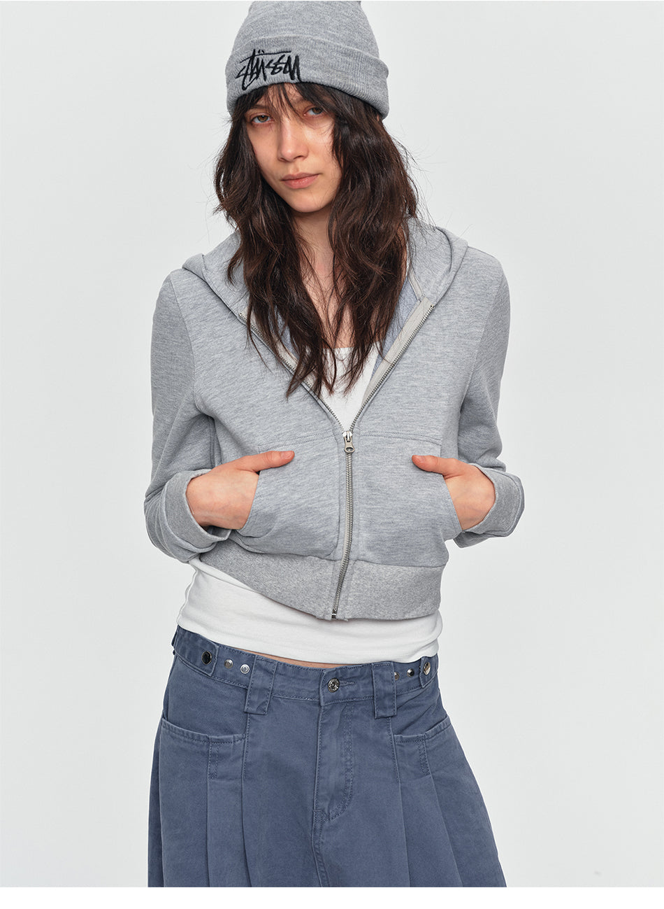 MADWITCH CROPPED SLIM-FIT ZIP HOODIE #C2026338