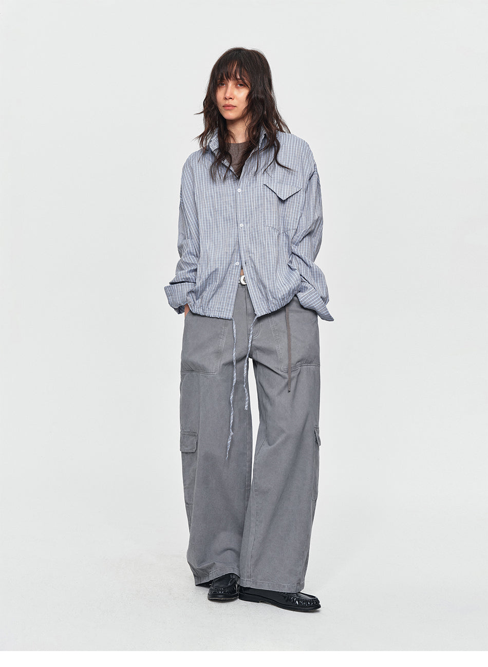 MADWITCH WASHED DRAWSTRING CARGO PANTS #A642