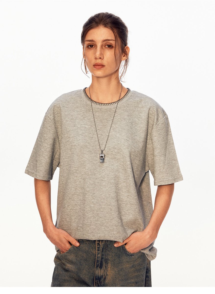 MADWITCH CURVED STITCH KNIT TEE AW26087 - MadWitch Store