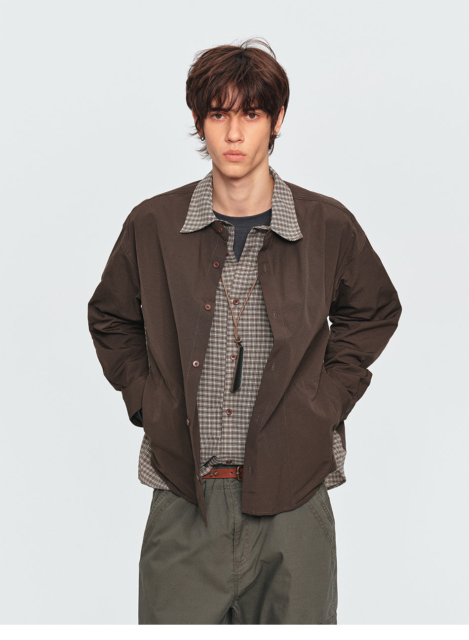 MADWITCH LAYERED PLAID OVERSIZED SHIRT #991513