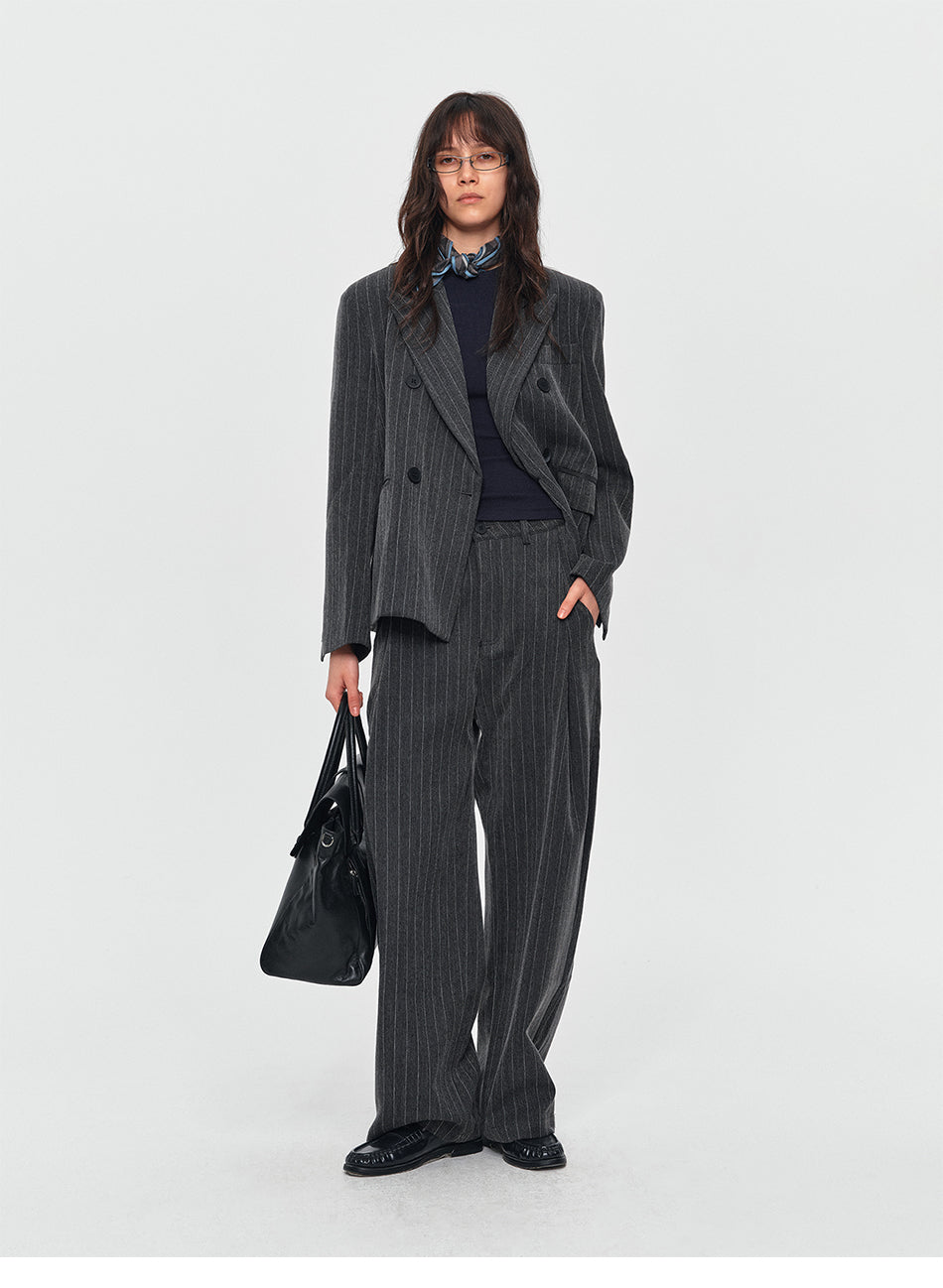 MADWITCH PINSTRIPE WIDE-LEG TROUSERS #AW26124