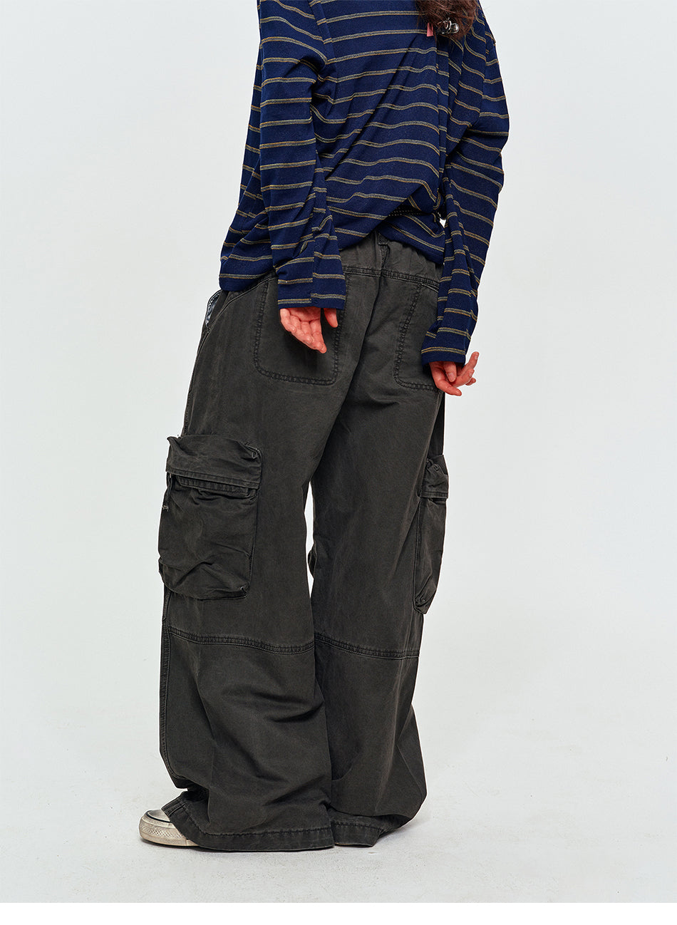 MADWITCH WASHED MULTI-POCKET CARGO PANTS #Z072
